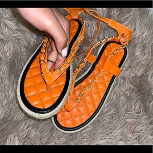 Orange sandals
